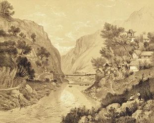 Hängebrücke bei Lao-Oua-Tan, Tafel 46, aus 